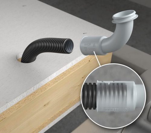 Kaiser 9261-20 Ø 20 mm 90°-os fali és mennyezeti kivezető tömörfa falazatokba