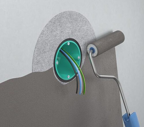 Kaiser 9264-42 légtömör üreges falazatba építhető szerelvénydoboz tömítőgallérral nedves helységekbe