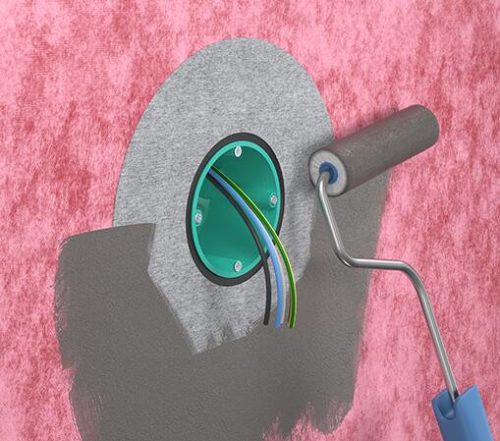 Kaiser 9264-42 légtömör üreges falazatba építhető szerelvénydoboz tömítőgallérral nedves helységekbe