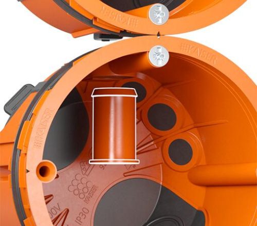 Kaiser 9264-72 1-es kerek ECON® Fix légtömör szerelvénydoboz 10 mm-nél vastagabb tetszőleges falazatokhoz - halogénmentes