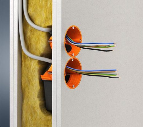 Kaiser 9268-94 1-es kerek ECON Flex légtömör gipszkarton szerelvénydoboz rugalmas gumi zsákkal