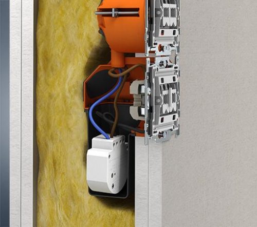 Kaiser 9268-94 1-es kerek ECON Flex légtömör gipszkarton szerelvénydoboz rugalmas gumi zsákkal