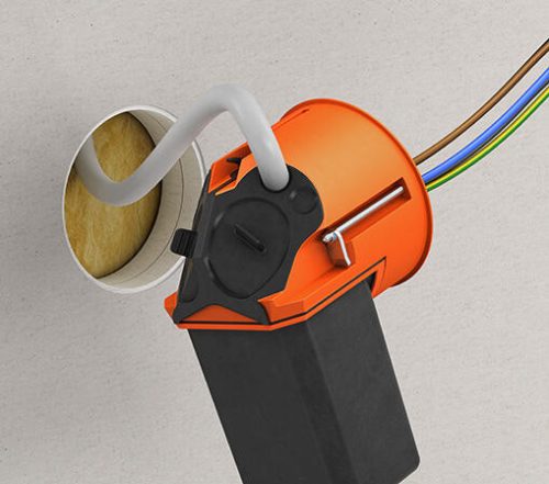 Kaiser 9268-94 1-es kerek ECON Flex légtömör gipszkarton szerelvénydoboz rugalmas gumi zsákkal