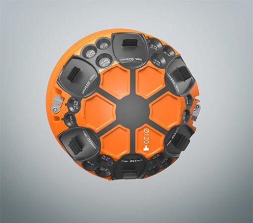 Kaiser 9273-92 120 mm átmérőjű kerek ECON légtömör gipszkarton elágazó doboz / kötődoboz fedéllel és fedélrögzítő csavarral