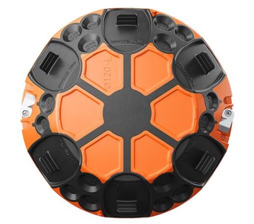 Kaiser 9273-92 120 mm átmérőjű kerek ECON légtömör gipszkarton elágazó doboz / kötődoboz fedéllel és fedélrögzítő csavarral