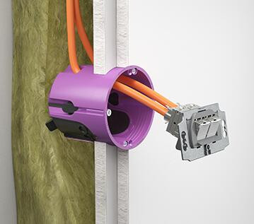 Kaiser 9280-22 1-es kerek ECON légtömör EXTRA mély gipszkarton szerelvénydoboz adatcsatlakozókhoz csavarral