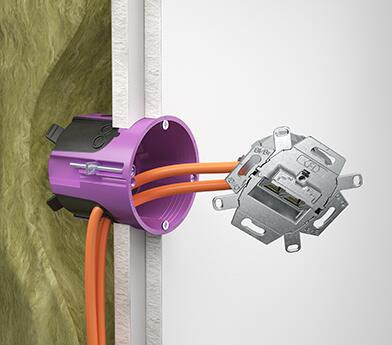 Kaiser 9280-22 1-es kerek ECON légtömör EXTRA mély gipszkarton szerelvénydoboz adatcsatlakozókhoz csavarral