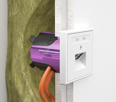 Kaiser 9280-22 1-es kerek ECON légtömör EXTRA mély gipszkarton szerelvénydoboz adatcsatlakozókhoz csavarral