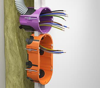 Kaiser 9280-22 1-es kerek ECON légtömör EXTRA mély gipszkarton szerelvénydoboz adatcsatlakozókhoz csavarral