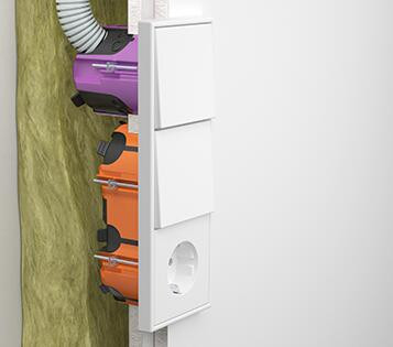 Kaiser 9280-22 1-es kerek ECON légtömör EXTRA mély gipszkarton szerelvénydoboz adatcsatlakozókhoz csavarral