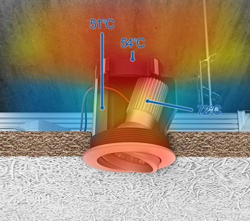 Kaiser 9320-11 ThermoX légtömör LED lámpa beépítő doboz üreges mennyezetbe  - 74 mm beépítési méret - max. 9 Watt - 95 mm mély