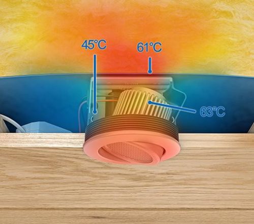 Kaiser 9320-20 ThermoX® légtömör LED lámpa beépítő doboz üreges mennyezetbe - 84 mm beépítési méret - max. 8 Watt - 75 mm mély