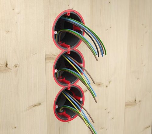 Kaiser 9464-05 PROTECT® 1-es kerek tűzvédelmi szerelvénydoboz csavarral tömörfába rögzítő lamellákkal