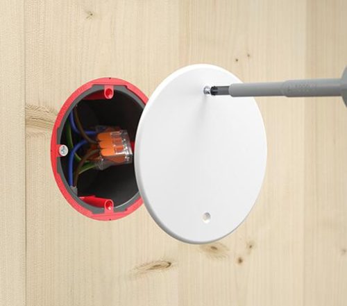 Kaiser 9464-05 PROTECT® 1-es kerek tűzvédelmi szerelvénydoboz csavarral tömörfába rögzítő lamellákkal