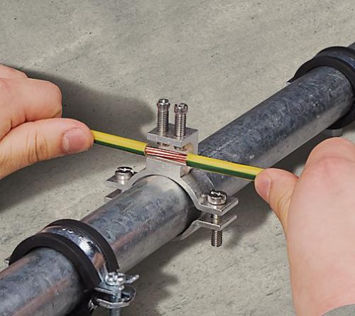 Kaiser 9620 földelő EPH csőbilincs 1 ½ - 2" ónozott sárgaréz 47,9 - 59,6 mm 