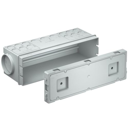 Kaiser 9914.10 1-es 326×104×118 mm nagyméretű sorolható központi leágazó födémsáv / kötődoboz beton falazatba és mennyezetbe