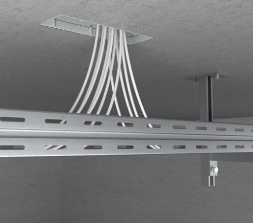 Kaiser 9914.10 1-es 326×104×118 mm nagyméretű sorolható központi leágazó födémsáv / kötődoboz beton falazatba és mennyezetbe