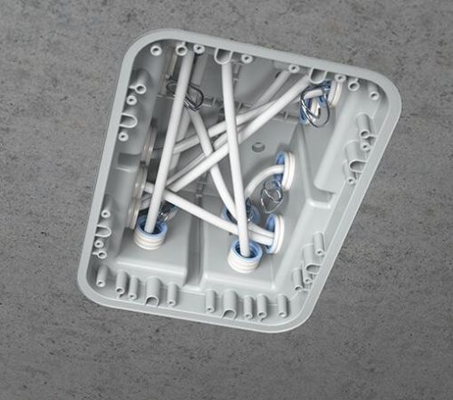 Kaiser 9917.21 extra nagyméretű 400×300×220 mm mély kábelrendező doboz / elágazó és kötődoboz beton falazatba és mennyezetbe