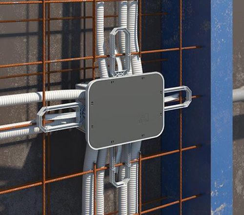 Kaiser 9917.21 extra nagyméretű 400×300×220 mm mély kábelrendező doboz / elágazó és kötődoboz beton falazatba és mennyezetbe