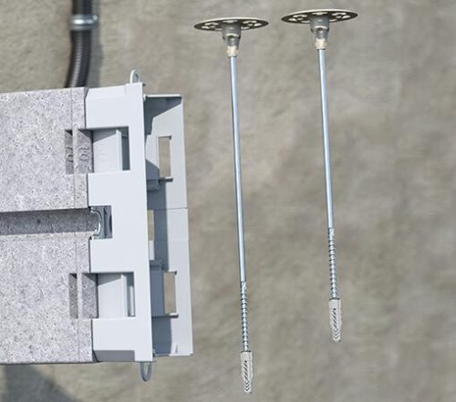 Kaiser 9966.22 univerzális készüléktartó szerelőlap 240 - 310 mm közötti hőszigetelés-vastagsághoz állítható