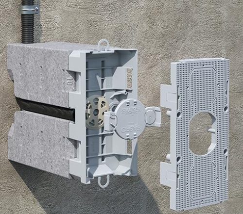 Kaiser 9966.22 univerzális készüléktartó szerelőlap 240 - 310 mm közötti hőszigetelés-vastagsághoz állítható