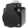 MENNEKES 11083 csapfedeles háztartási (Schuko) fali dugalj 16A 2P+E 230V fekete IP44 - csavaros