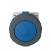 MENNEKES 1264A beépíthető ipari aljzat 63A 3p (2p+E) 230V kék IP67 - egyenes