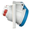MENNEKES 1632 beépíthető ipari aljzat 16A 3p (2p+E) 230V kék IP44 - ferde