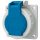 MENNEKES 17006 csapfedeles háztartási (Schuko) beépíthető dugalj 16A 2P+E 230V kék IP68