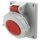 MENNEKES 1704 beépíthető ipari aljzat 16A 4p (3p+E) 400V piros IP67 - ferde