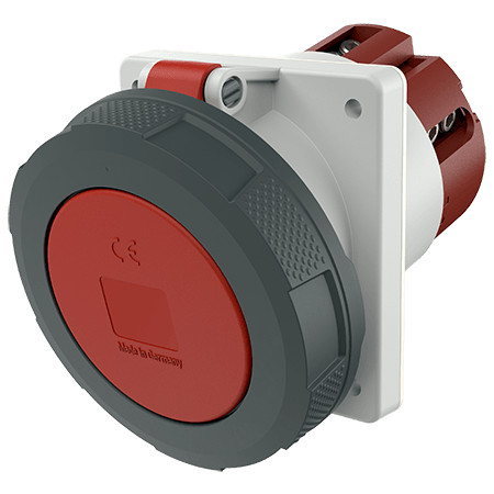 MENNEKES 216A beépíthető ipari aljzat 125A 5p (3p+N+E) 400V piros IP67 - ferde