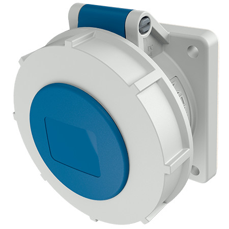 MENNEKES 230A beépíthető ipari aljzat 32A 3p (2p+E) 230V kék IP67 - egyenes
