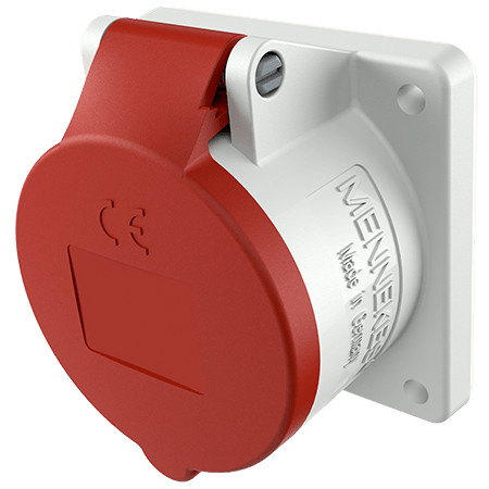 MENNEKES 3451 beépíthető ipari aljzat 32A 5p (3p+N+E) 400V piros IP44 - egyenes