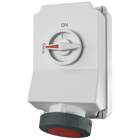 MENNEKES 5113A DUO ipari kapcsolós fali aljzat 63A 5p (3p+N+E) 400V piros IP67