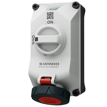 MENNEKES 5612506G DUOi ipari kapcsolós fali aljzat 16A 5p (3p+N+E) 400V piros IP67 / IP69