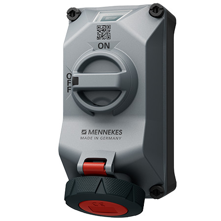 MENNEKES 5812306T DUOi R vegyszerálló ipari kapcsolós fali aljzat 16A 5p (3p+N+E) 400V piros IP67 / IP69