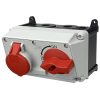 MENNEKES 7614 DUO ipari kapcsolós fali aljzat 32A 4p (3p+E) 400V piros IP44