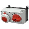 MENNEKES 7624 DUO ipari kapcsolós fali aljzat 16A 4p (3p+E) 400V piros IP67
