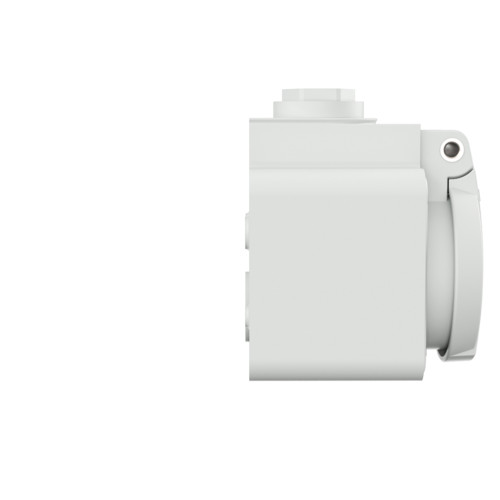 MENNEKES 10081 csapfedeles háztartási (Schuko) fali dugalj 16A 2P+E 230V világosszürke IP44 - csavaros