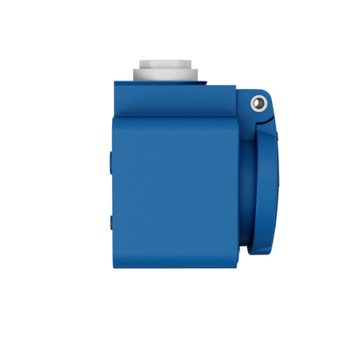 MENNEKES 10119 csapfedeles háztartási (Schuko) fali dugalj 16A 2P+E 230V kék IP44 - csavaros