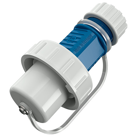 MENNEKES 10828 háztartási (Schuko) lengő dugvilla 16A 2P+E 230V kék / szürke IP68 védőkupakkal