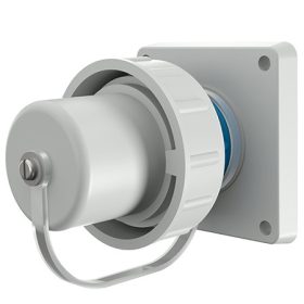   MENNEKES 10852 háztartási (Schuko) beépíthető készülékcsatlakozó dugvilla 16A 2P+E 230V kék / szürke IP68 védőkupakkal