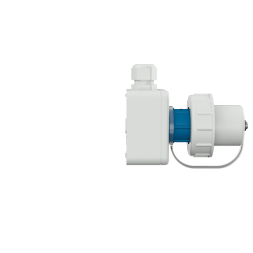 MENNEKES 10864 háztartási (Schuko) fali készülékcsatlakozó dugvilla 16A 2P+E 230V kék / szürke IP68 védőkupakkal