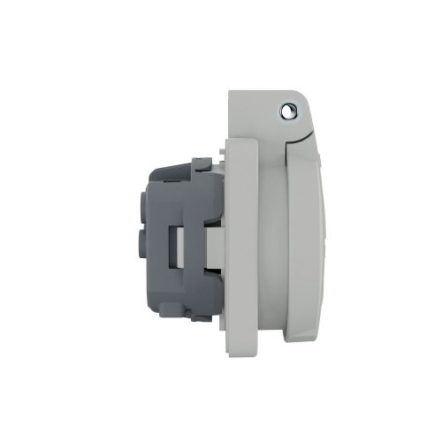 KIFUTÓ TÍPUS - helyettesítő termék a leírásban - MENNEKES 11010 csapfedeles háztartási (Schuko) beépíthető dugalj 16A 2P+E 230V világosszürke IP44 - csavarmentes