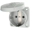 MENNEKES 11030 csapfedeles háztartási (Schuko) beépíthető dugalj 16A 2P+E 230V világosszürke IP44 - csavaros