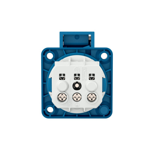 MENNEKES 11031 csapfedeles háztartási (Schuko) beépíthető dugalj 16A 2P+E 230V kék IP44 - csavaros
