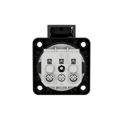 MENNEKES 11032 csapfedeles háztartási (Schuko) beépíthető dugalj 16A 2P+E 230V fekete IP44 - csavaros