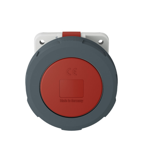 MENNEKES 1124A beépíthető ipari aljzat 63A 4p (3p+E) 230V piros IP67 - egyenes