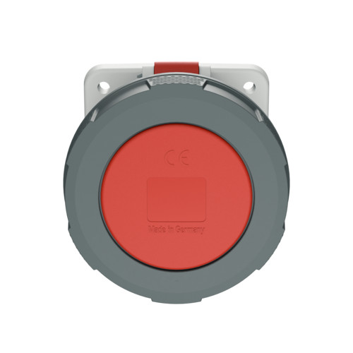 MENNEKES 1128A beépíthető ipari aljzat 63A 5p (3p+N+E) 230V piros IP67 - egyenes