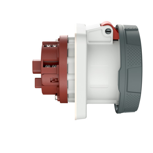 MENNEKES 1128A beépíthető ipari aljzat 63A 5p (3p+N+E) 230V piros IP67 - egyenes